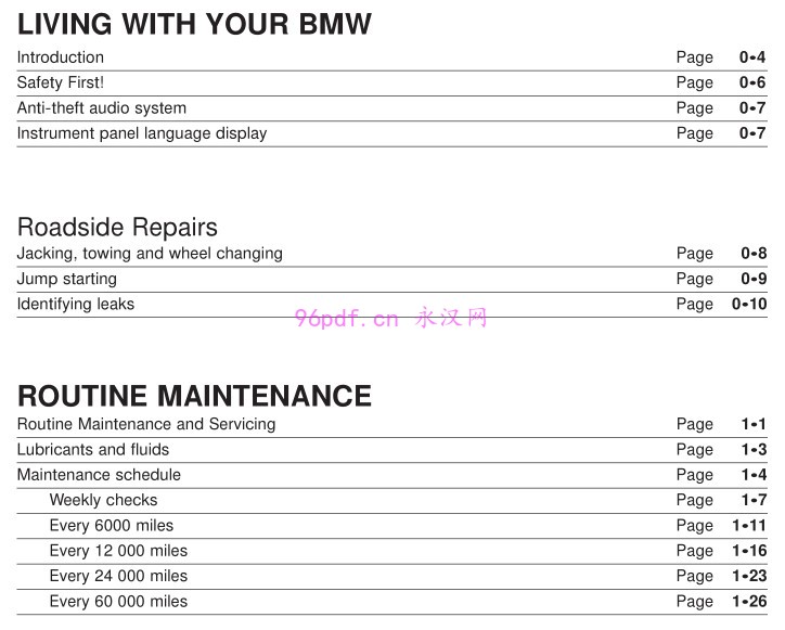 宝马BMW E30 E28 E34系 维修手册资料 含电路图 (英文) 228页1983-91