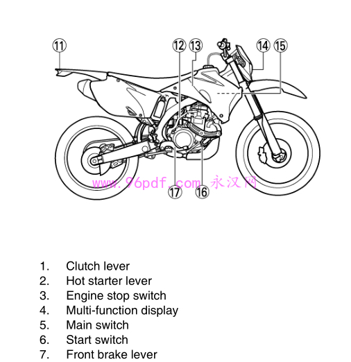 2008-2007 雅马哈WR250F FW FX维修手册 含电路图(英文)