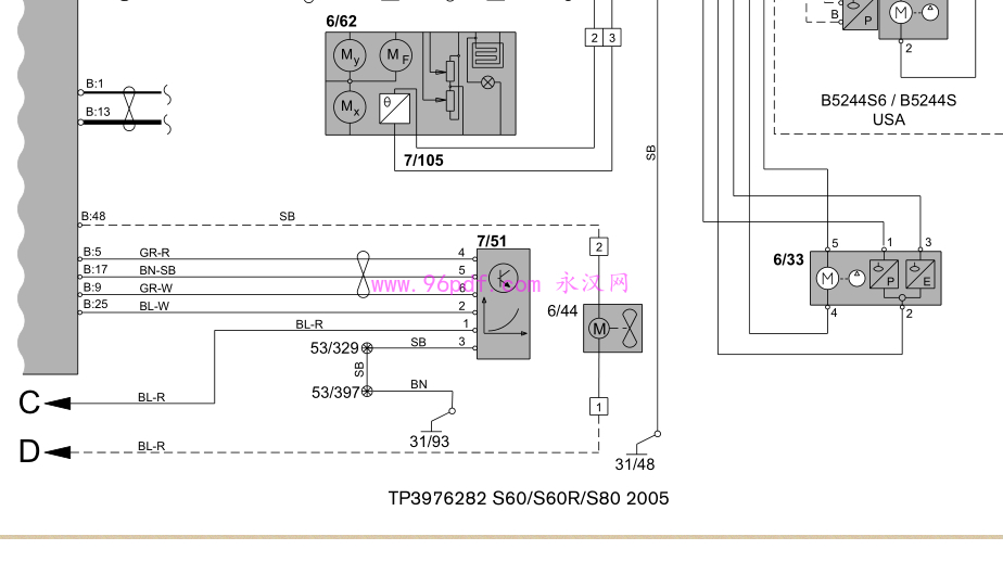 2005 沃尔沃S60 S60R S80电路图2