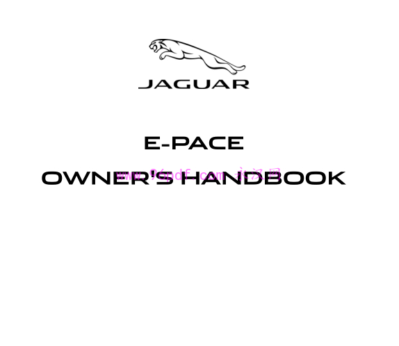 Jaguar 捷豹 E-Pace用户手册