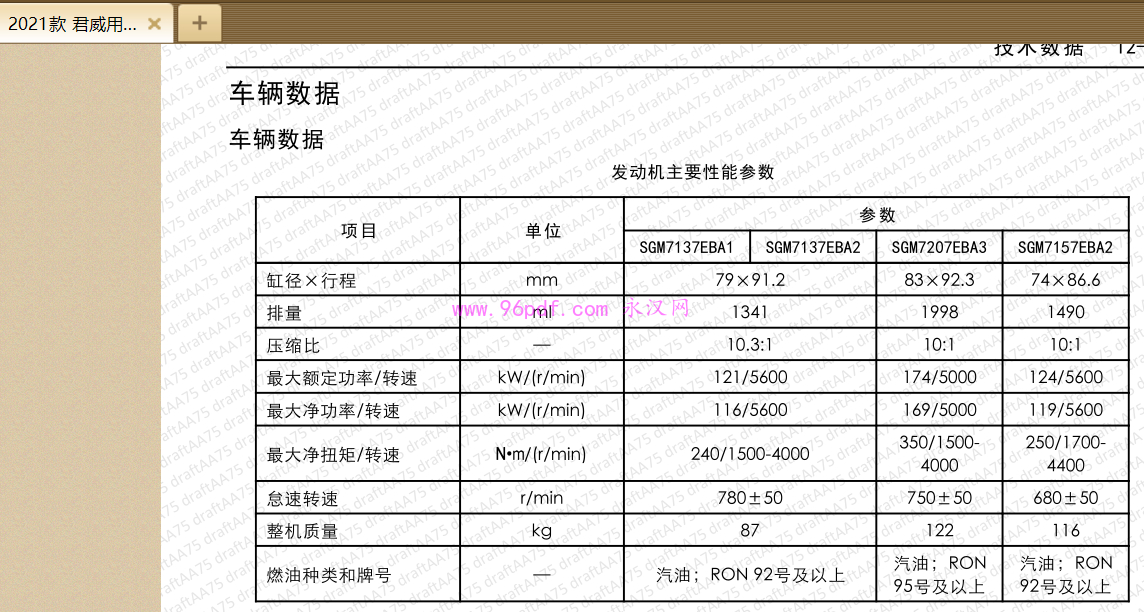 2020-2021款 别克君威 使用说明
