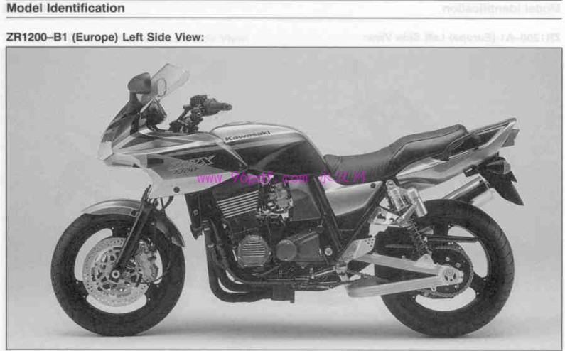 川崎Kawasaki ZRX1200 R S  zr1200 A1 B1 C1 2001维修手册(英文)