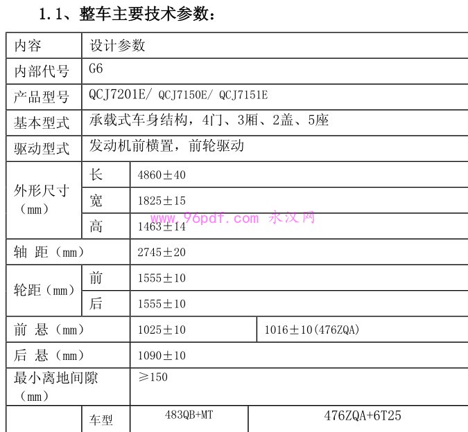 2011-2012 比亚迪G6 476ZQA 483QB 维修手册 含电路图