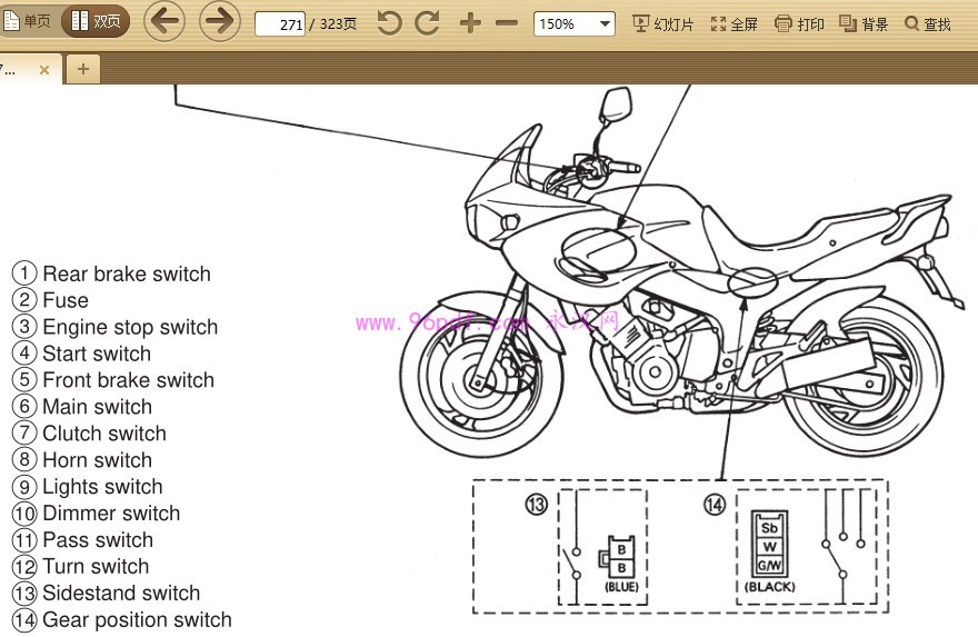 1996-1997 雅马哈TDM850 维修手册 含电路图 (英文) 4TX1