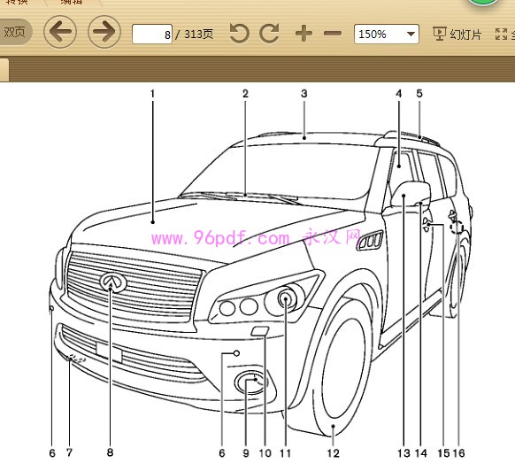 2012-2013 英菲尼迪QX80 (QX56) 使用说明书 车主用户手册按键说明