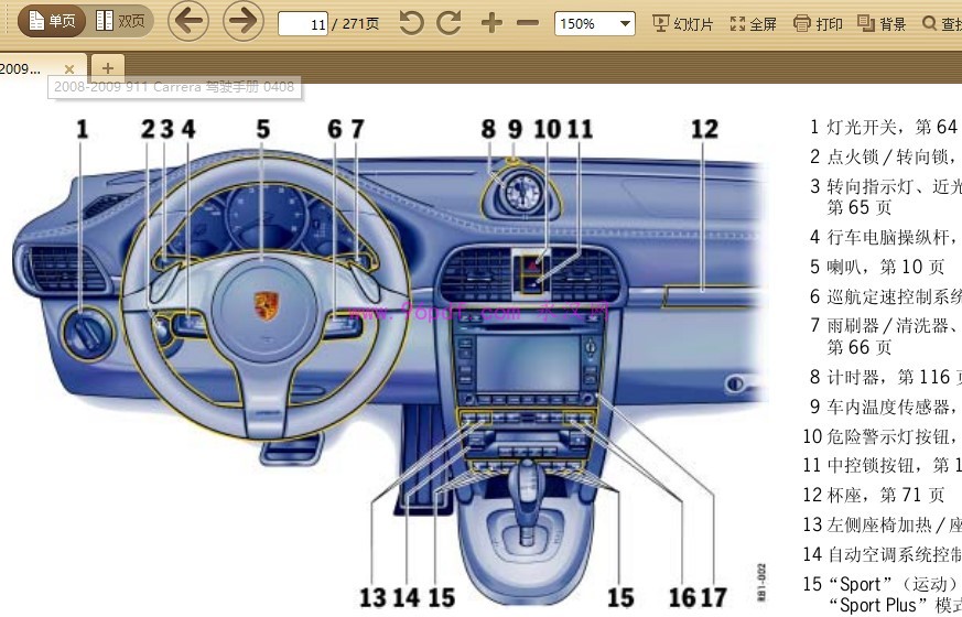 2008-2009 保时捷911 Carrera S 使用说明书 车主用户手册