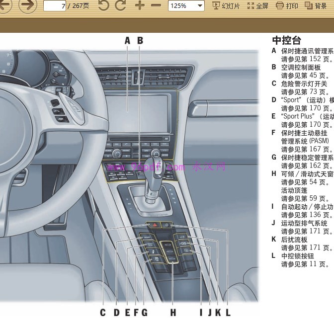 2012-2013 保时捷911 Carrera 卡雷拉使用说明书 用户使用手册 车主手册