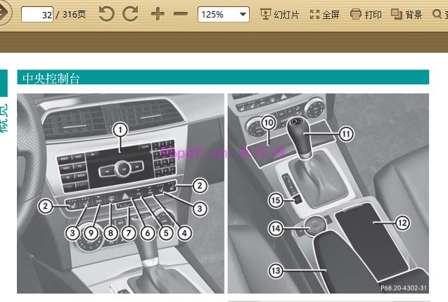 2011-2012 奔驰C200 CGI C300使用说明书 用户手册 车主使用操作手册