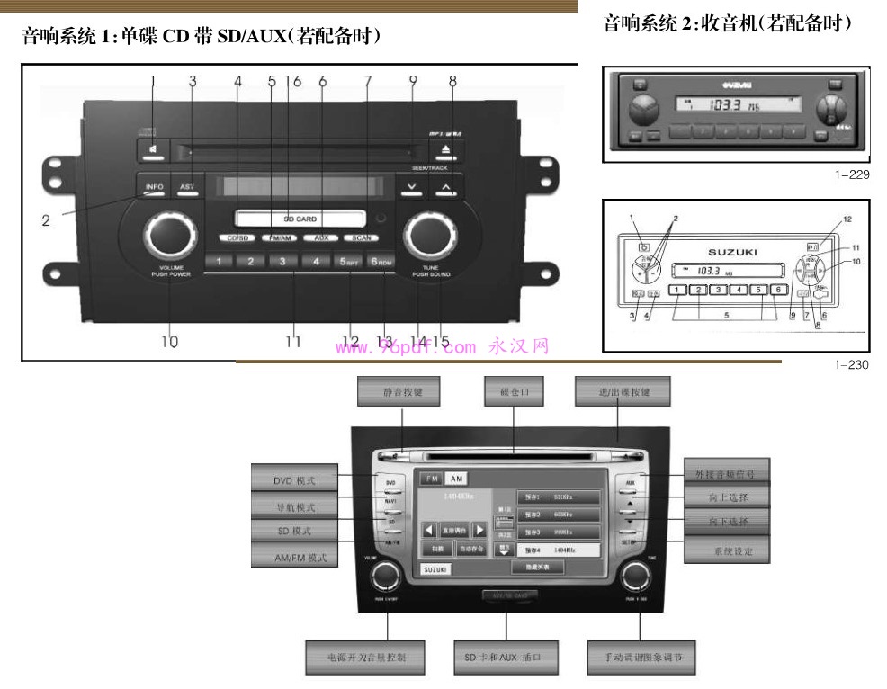 铃木天语使用说明书 车主用户手册 仪表按键操作说明 2012 2013 2014-2015 2016