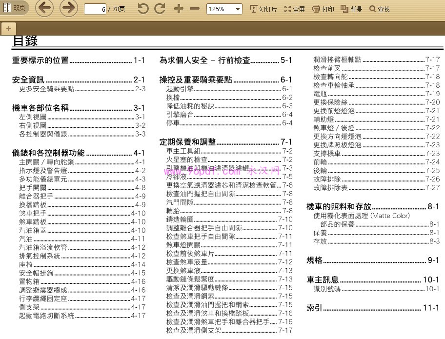 2015-2016 雅马哈MT-03 MTN320 车主使用说明书 (繁体字)用户手册