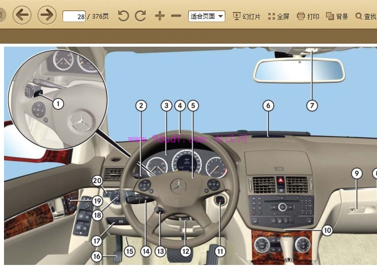 2008-2010 奔驰C200K C230 280 使用说明书 车主手册 用户手册 2009