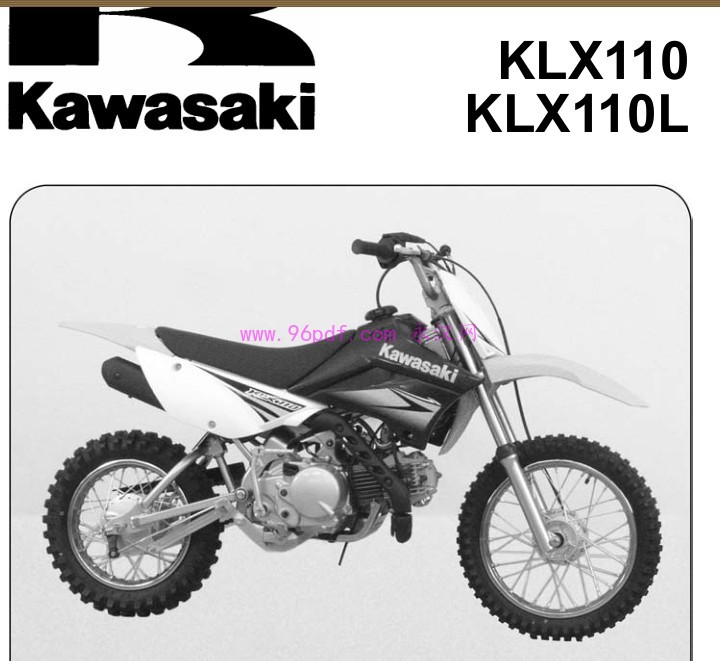 2010-2014 川崎 KLX110 KLX110L 维修手册资料 含电路图 (英文)扭矩数据2011-2012-2013