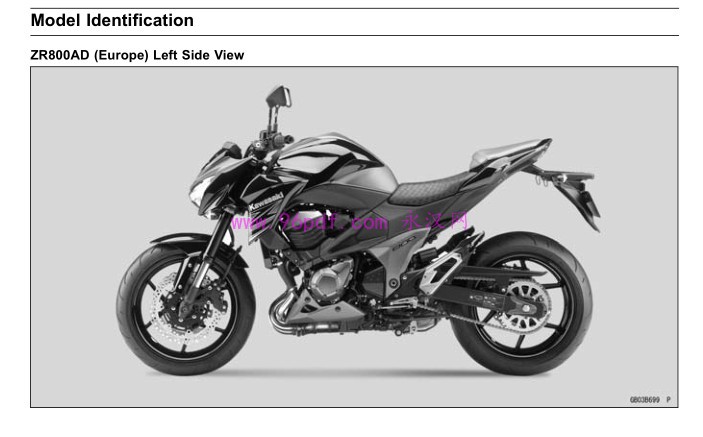 川崎Kawasaki Z800 2013 ZR800 AD BD CD DD维修手册资料 含电路图(英文)