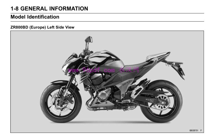 川崎Kawasaki Z800 2013 ZR800 AD BD CD DD维修手册资料 含电路图(英文)