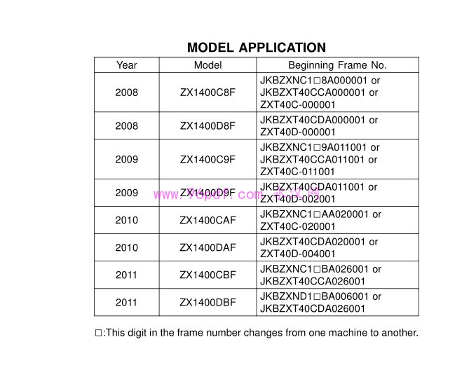 2008-2011 川崎 ZZR1400 ABS ZX-14 维修手册资料扭矩含电路图线路图(英文) 2009